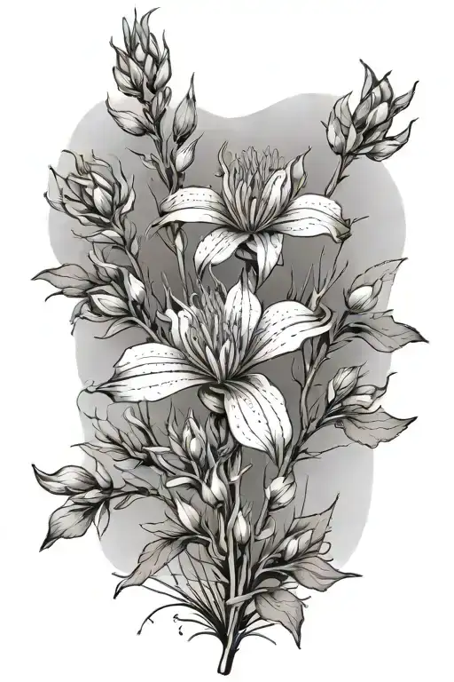 Growing Desert Wildflowers Including Indian Paintbrush Intertwined Along Humeral Fracture Scar