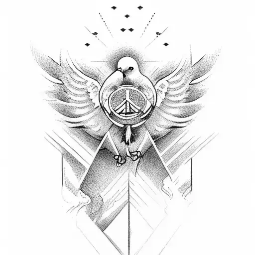 Stairwell To Heaven Gates With Dove