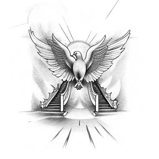 Stairs With Heaven Gates With Dove