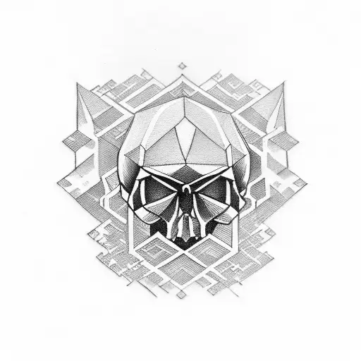 Geometric Skull Over Shoulder