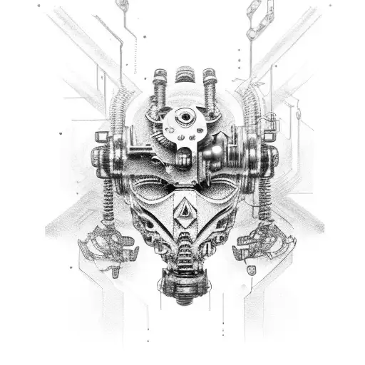 Cyberpunk Biomechanical Robot