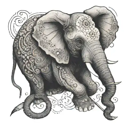 An Elephant Writing Poetry With A Quill Pen