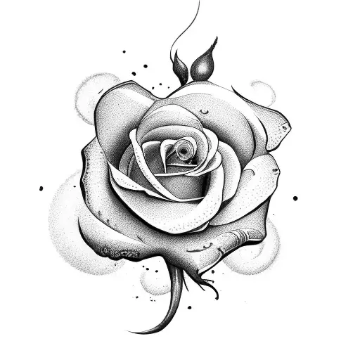 Chef's Knife Wrapped With A Rose