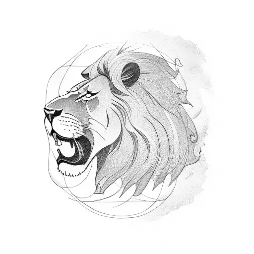 Lion Holding A Sword