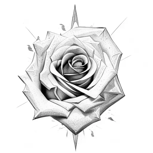 Rose Growing Out Of Rock Wall