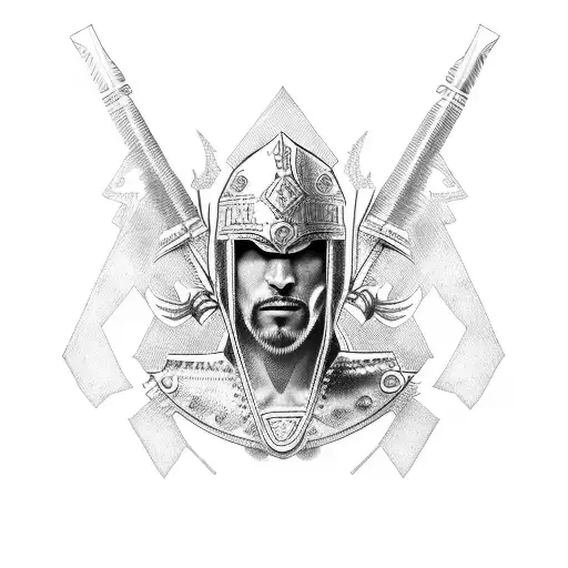 Warrior With Croatian Flag Tattoo