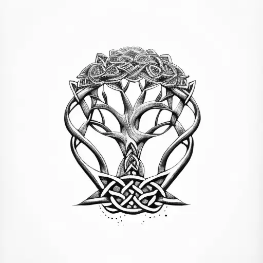 Celtic Knot Oak Tree Rose