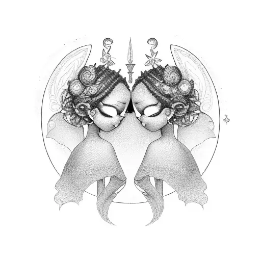 Two Black Twin Fairy Girls