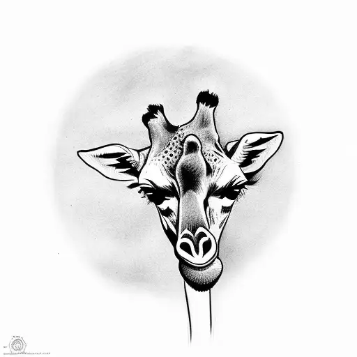 Giraffe In Front Of A Christian Cross