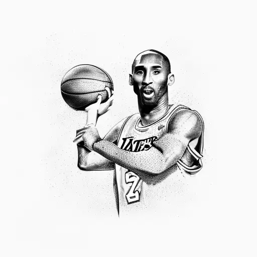 A Portrait Of Kobe Bryant And Michael Jordan Playing Basketball Together