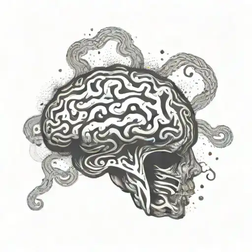 An Abstract Interpretation Of A Brain In A Suit With Smoke Forming Intricate Patterns