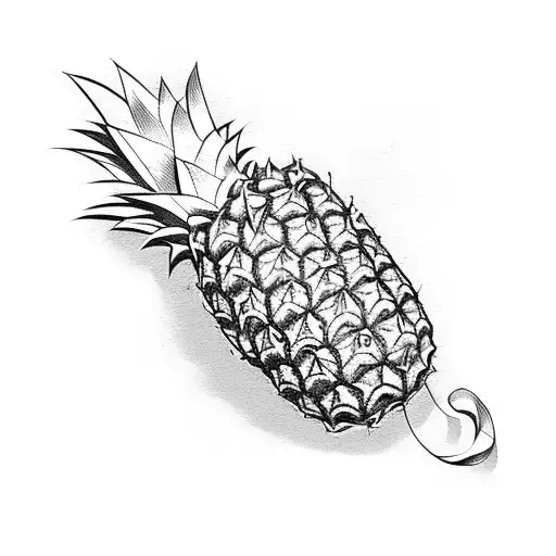 A Gothic Hawaiian Pineapple With Waves And Palm Tree