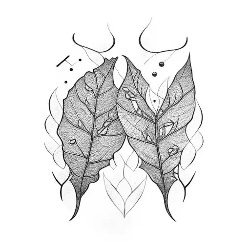 Symmetrical Pair Olive Leaf Tattoo For Collarbones