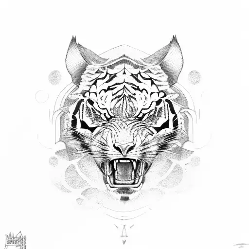 Angry Roaring Tiger Face