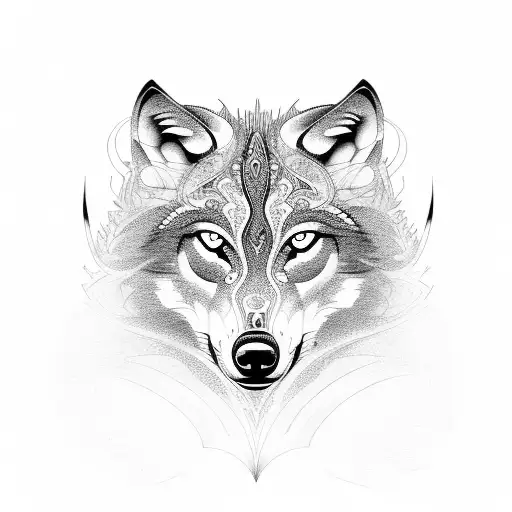 An Intricate Design Of A Wolf Made Up Of Various Book Titles