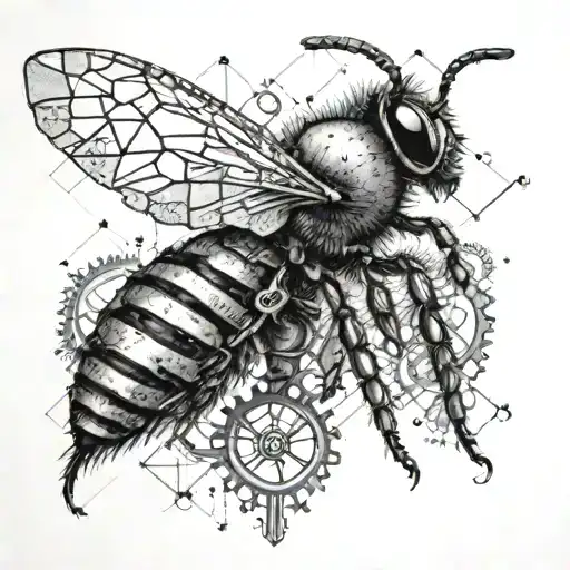 A Geometric Bee Design With Gears And Mechanical Elements Incorporated