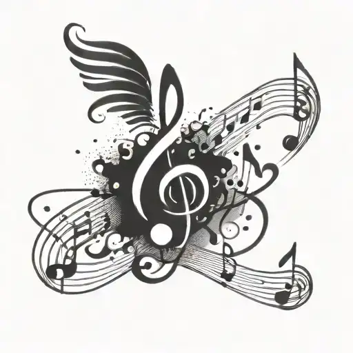 An Abstract Design Representing The Concept Of Freedom Intertwined With Musical Notes