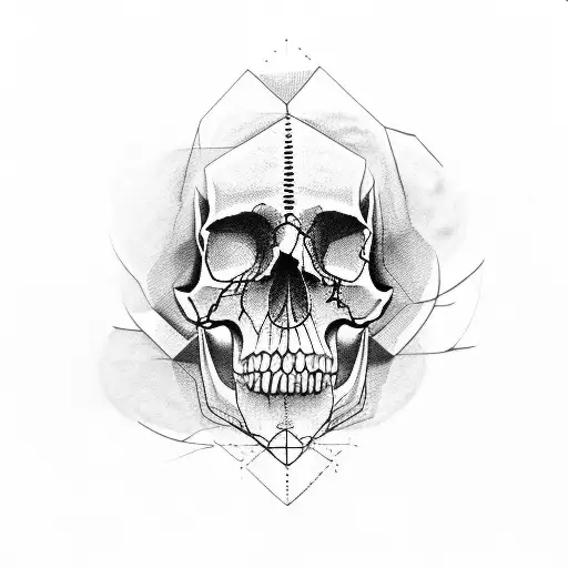 Half Skull Face Half Human Face
