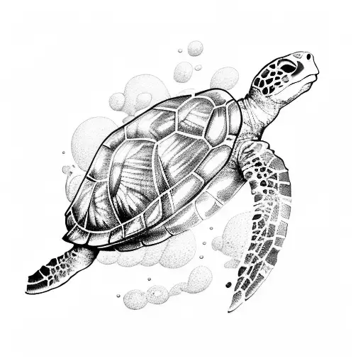 Sea Turtle With Fire