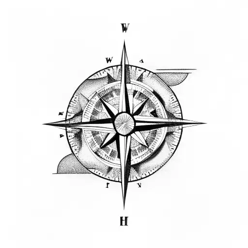 Compass With Mountains And Year Of Birth