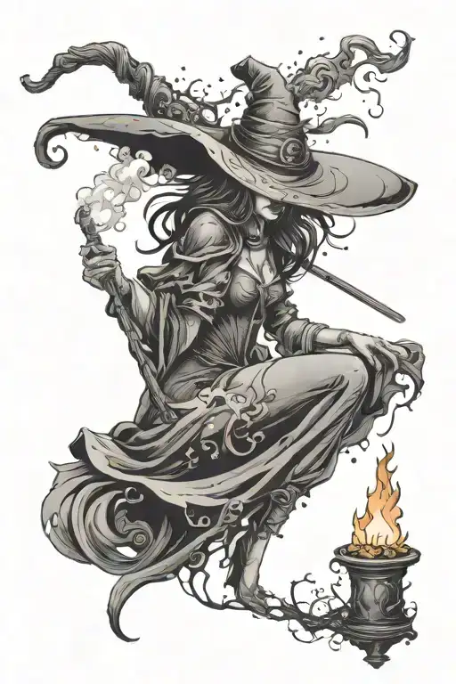 Witch Smoking At The Stake