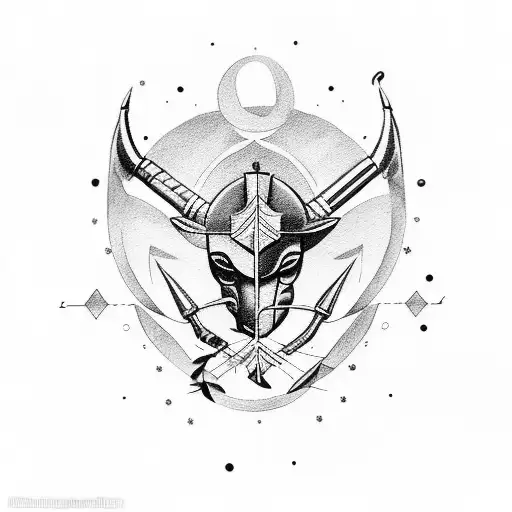 Sagittarius Tattoo With Initials G A