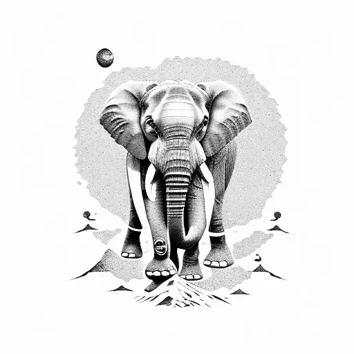 Elephant Balancing On The Moon