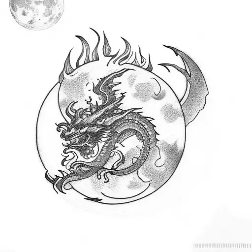 Moon With Dragon