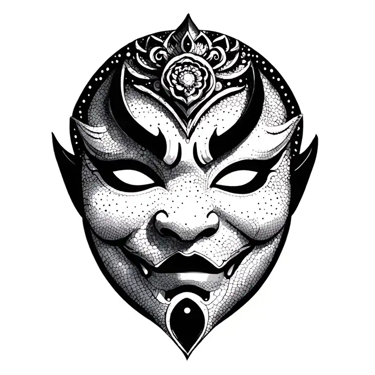 Oni Mask Feminine Gothic Japanese