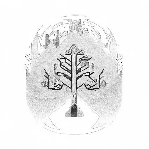 Letter C Joined With A Tree