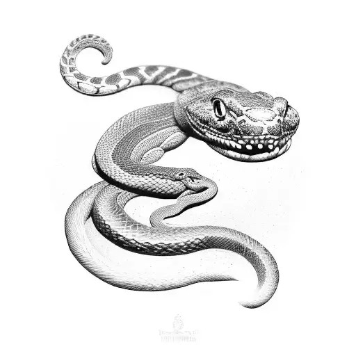 A Snake Coiled Around The Letter 'P'