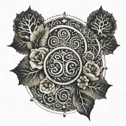 Family Symbol With Three Birth Dates