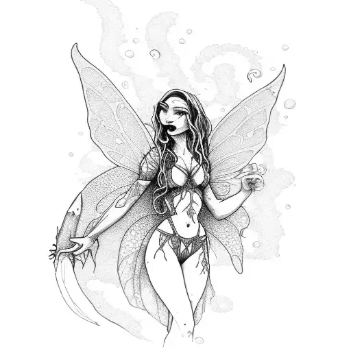 A Freshwater Fairy With Elements Of A Witch And With Some Characteristic Element Of A Cowboy