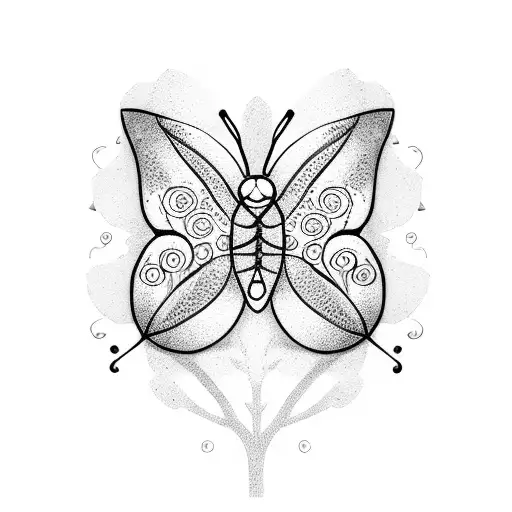 Butterflies Surrounding A Tree