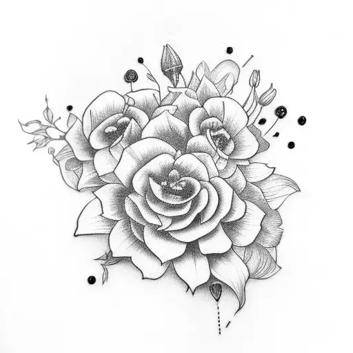 Cross With Flowers And Semicolon