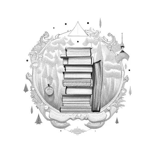 An Intricate Bookshelf Filled With Disney Characters And Embroidered Details