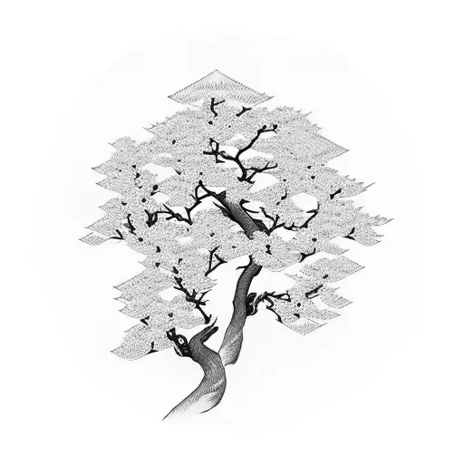 Sakura Treebranche Getting Cut By A Katana