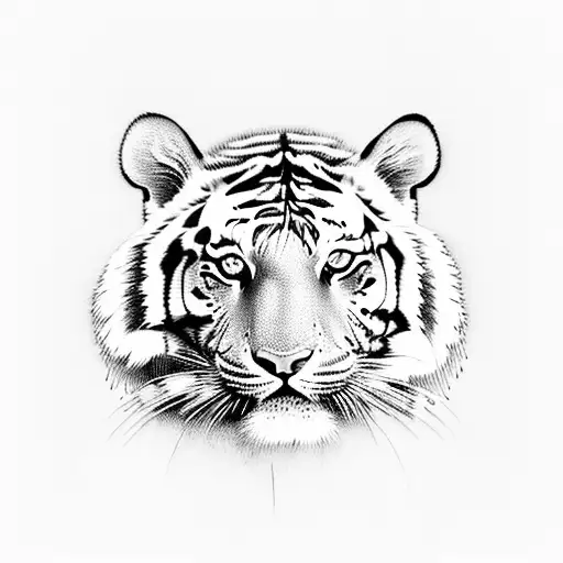 Tiger Hiding In The Tall Grass