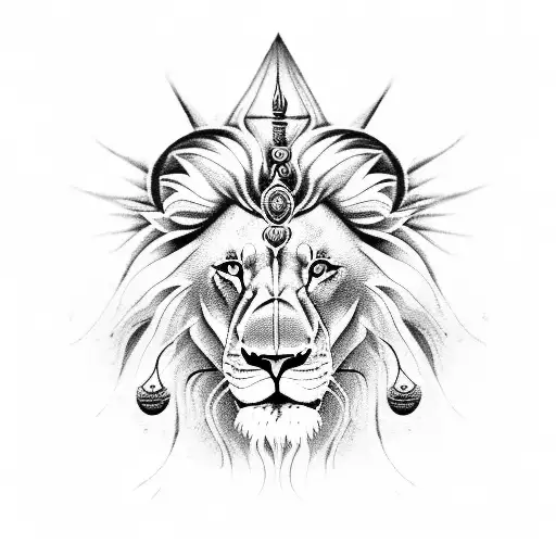 Lion With Lord Shiva