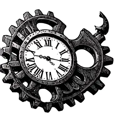 Clock That Looks Like A Gear With Roman Numerals