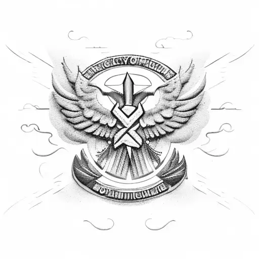 A Military Insignia Incorporating Wings And A Paraglider Silhouette