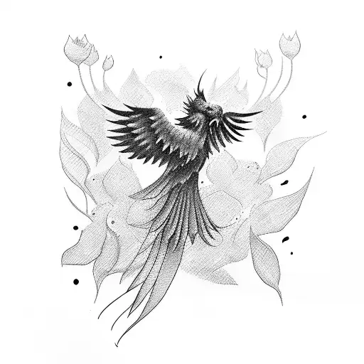 Phoenix With 2 Tulips