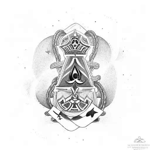 Design A Tattoo Featuring The Ace Of Spades Card Intertwined With A Rope