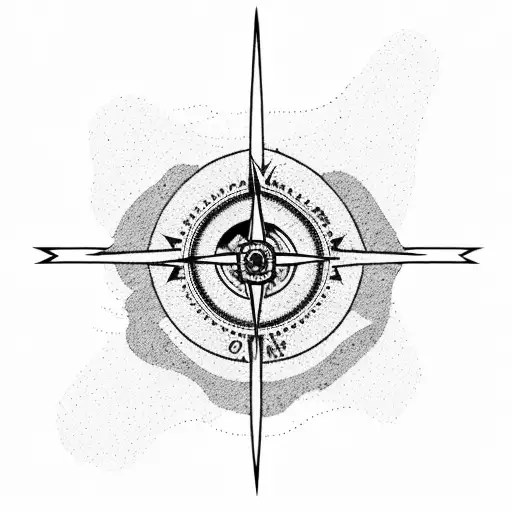 Monastery On Mountain Everest With A Compass Background