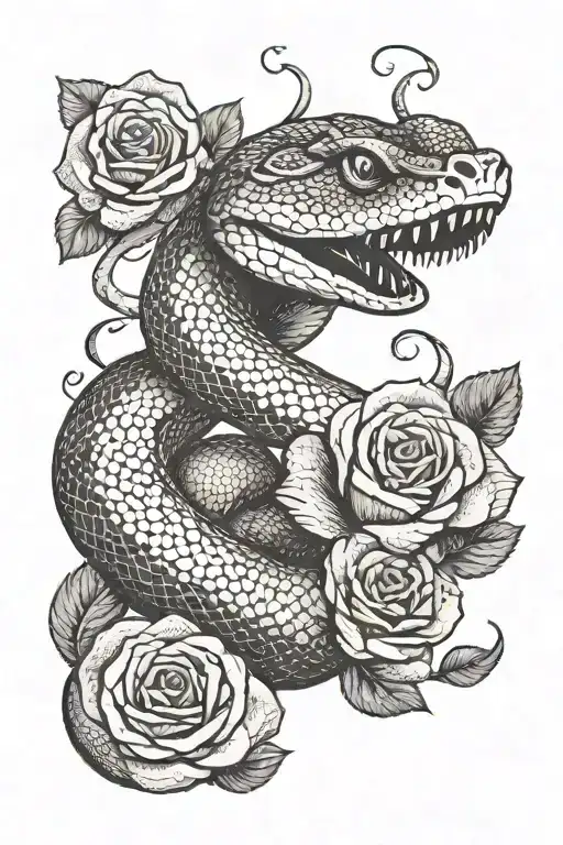 A Snake With A Rose Head