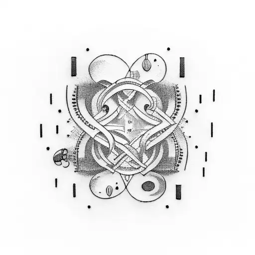 An Abstract Representation Of The Journey Of Life With Musical Elements Intertwined