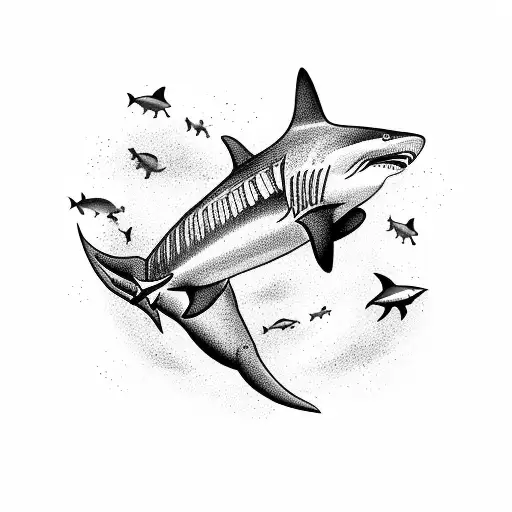 A Casino-themed Nature Scene With Sharks Swimming In The Background