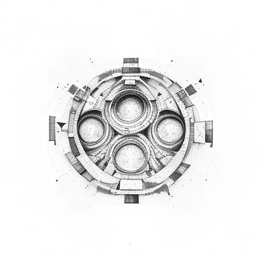 Black Rock City With Yellow Brick Road On Back