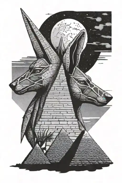 Anubis Moonlight Egypt Pyramid Moon