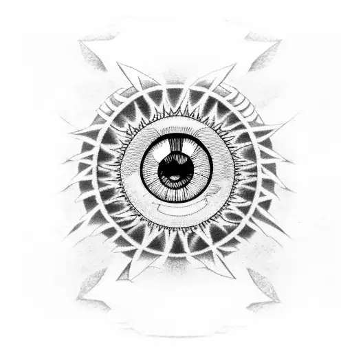 A Fusion Of Itachi Uchiha's Sharingan Eye And Levi Ackerman's Survey Corps Emblem